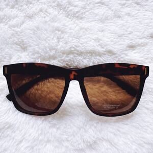 Ora Tortoise Brown Angular Frame Sunglasses
